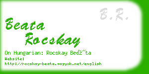 beata rocskay business card